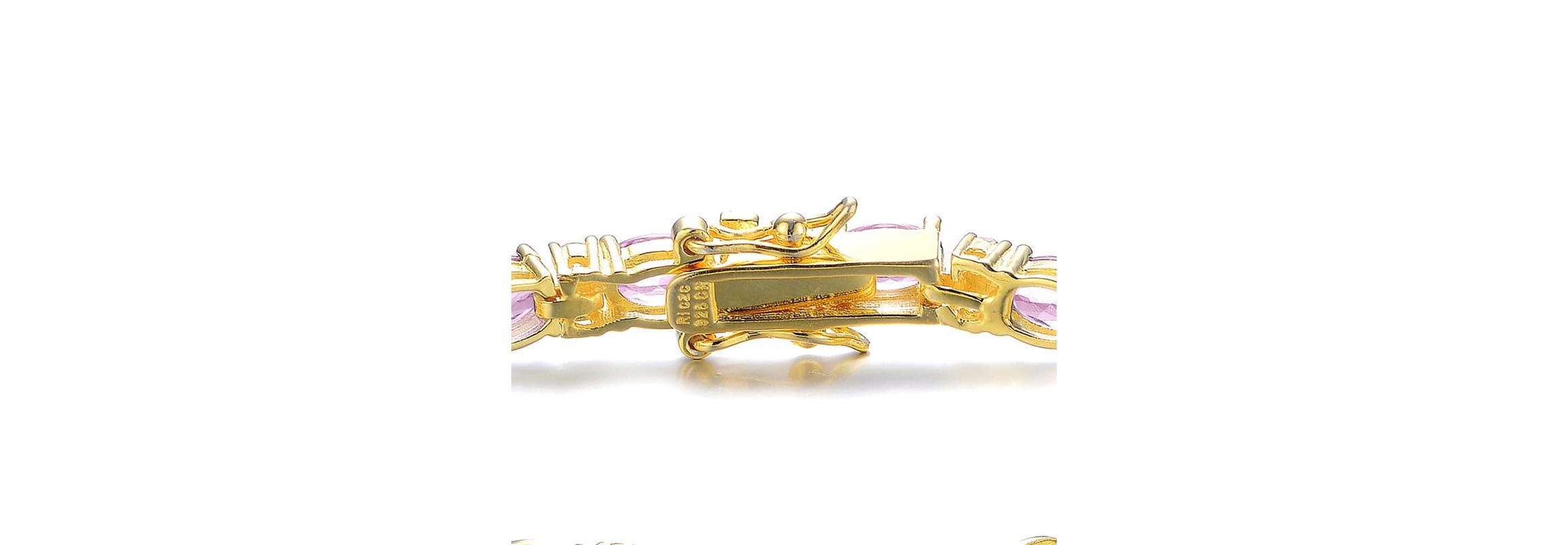 Lab Created Sterling Silver White Gold Plated with Colored Cubic Zirconia Bracelet