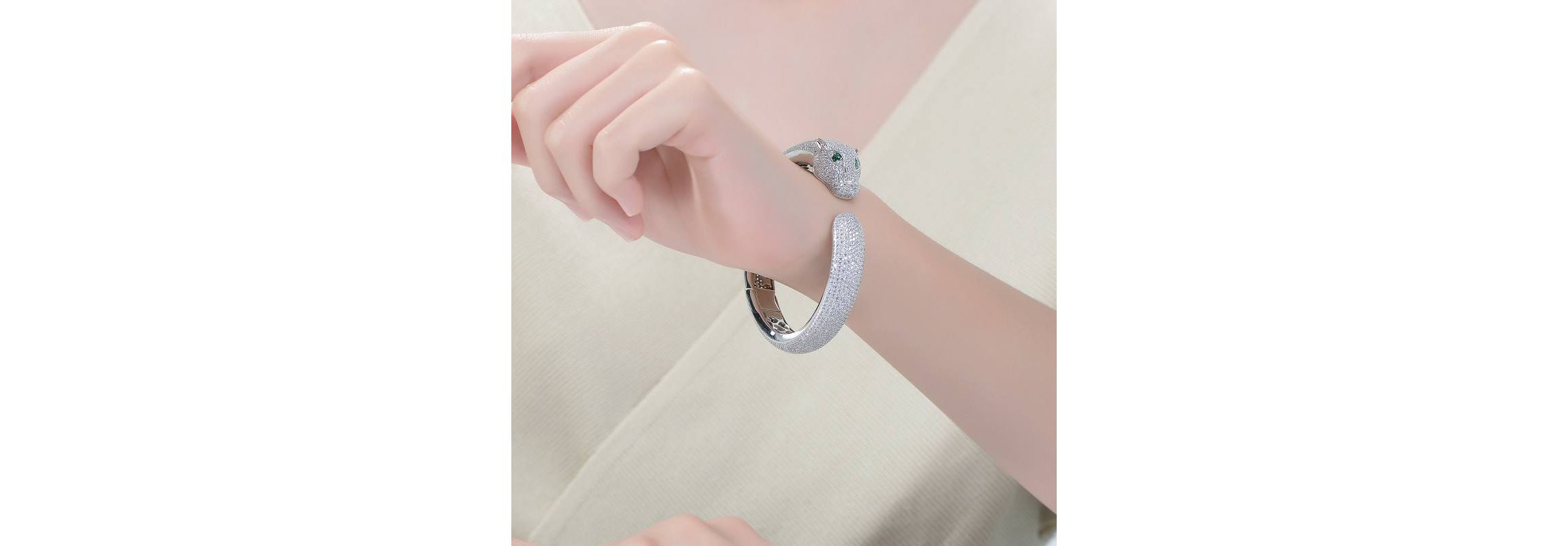 Lab Created Sterling Silver with Emerald Green Cubic Zirconia Hinged Open Cuff Bangle Bracelet