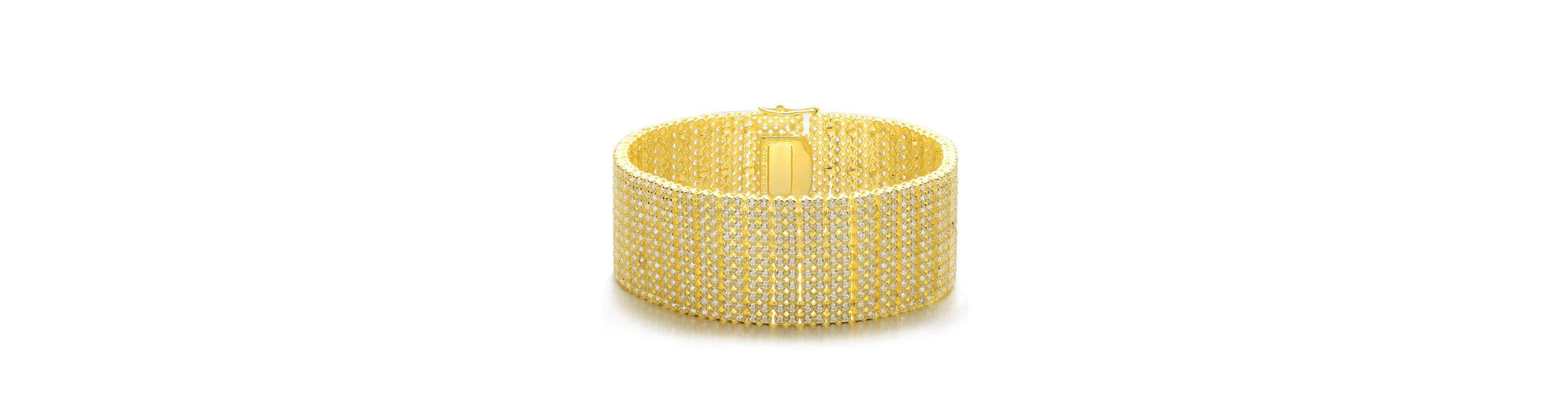 Lab Created Sterling Silver 14K Gold-Plated Cubic Zirconia Tennis Bracelet