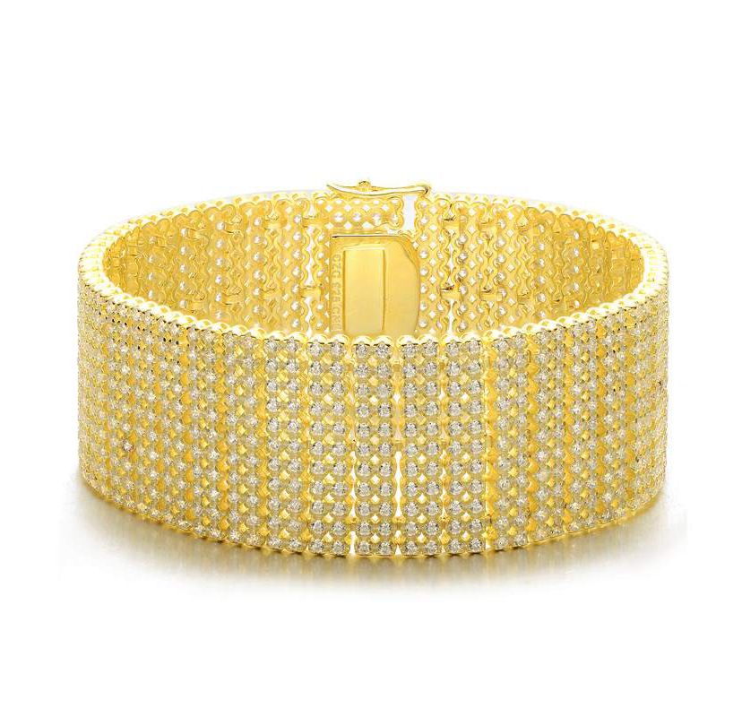 Lab Created Sterling Silver 14K Gold-Plated Cubic Zirconia Tennis Bracelet
