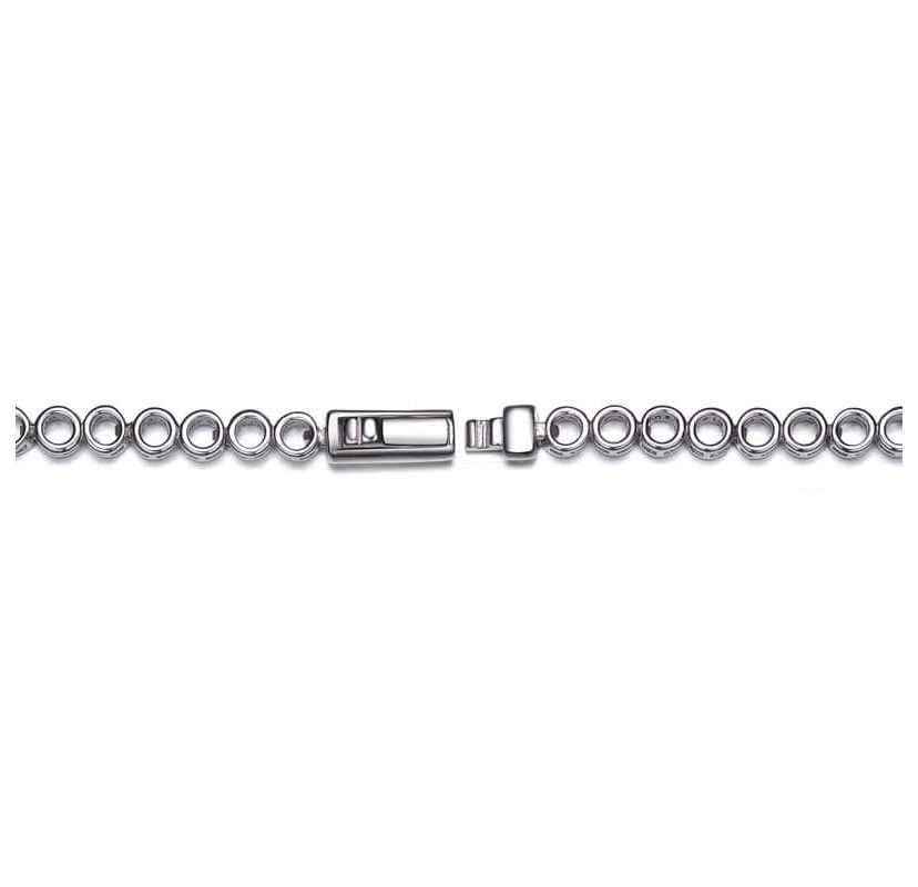 Lab Created Sterling Silver White Gold Plated with Clear Round and Marquise Cubic Zirconia Cluster Flower-Inspired Tennis Bracelet