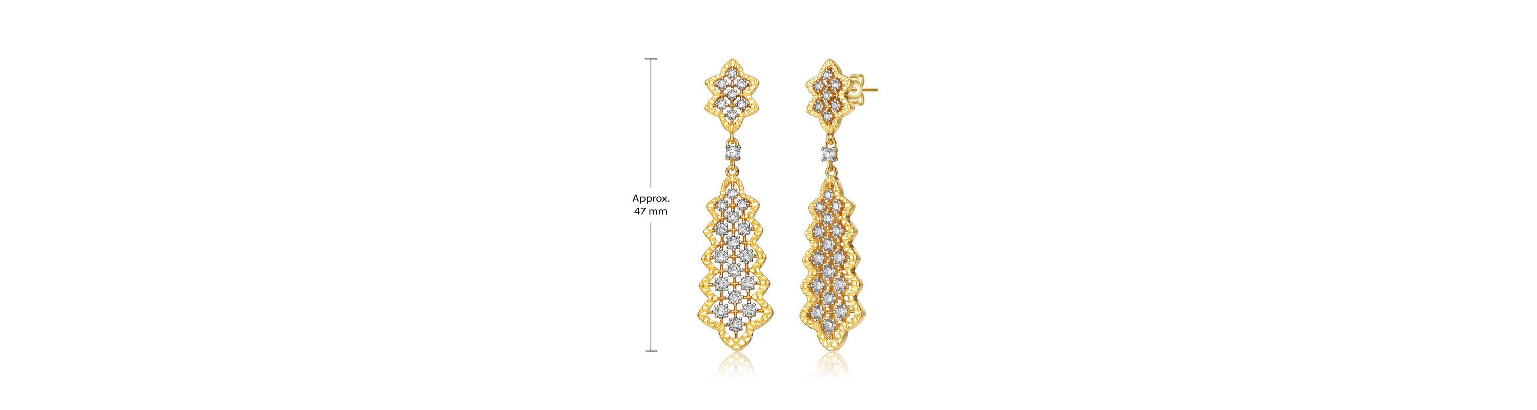 Lab Created Two-Tone with Clear Cubic Zirconia Dangle Earrings