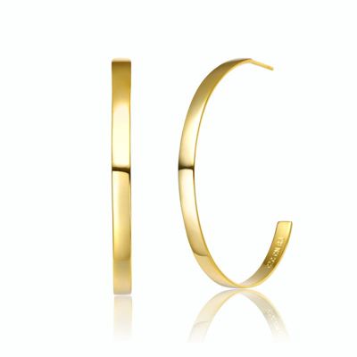 Rozzato Lab Created 14K Gold Plated Open Hoop Earrings