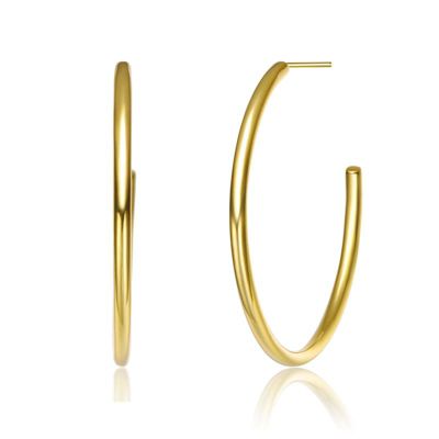 Rozzato Lab Created 14K Gold Plated Large Open Hoop Earrings