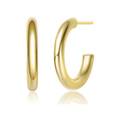 Rozzato 14K Gold Plated Open Hoop Earrings