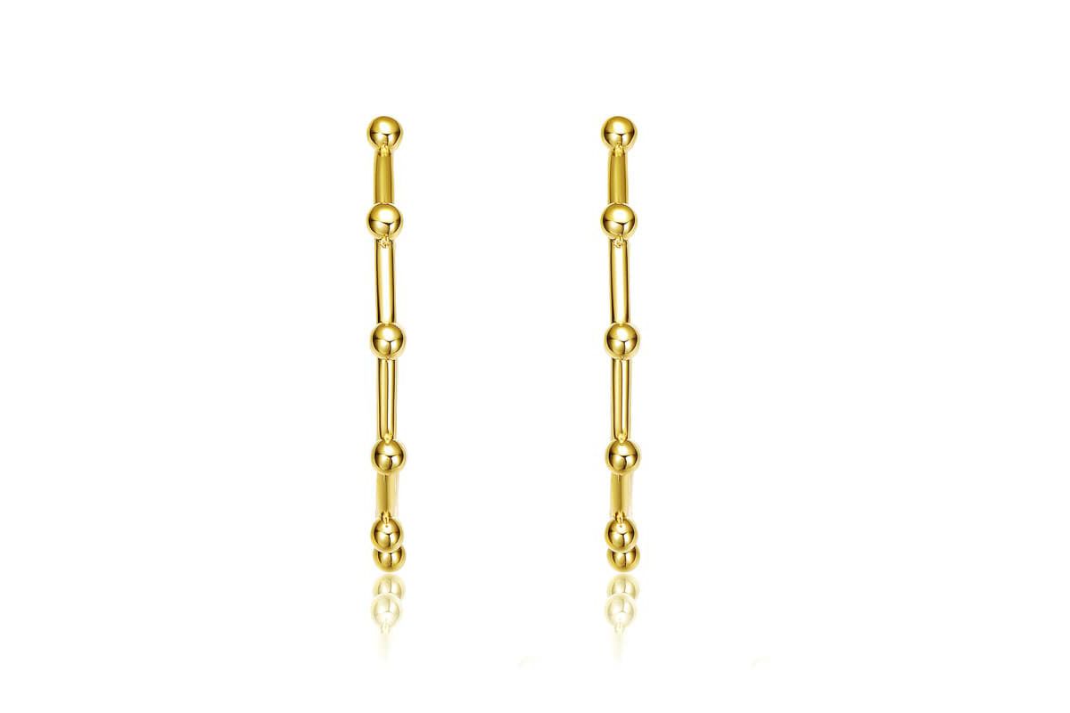 Lab Created 14K Gold Plated Open Hoop Earrings
