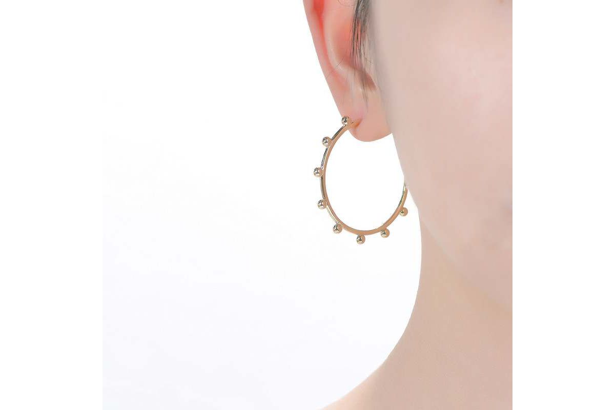 Lab Created 14K Gold Plated Open Hoop Earrings