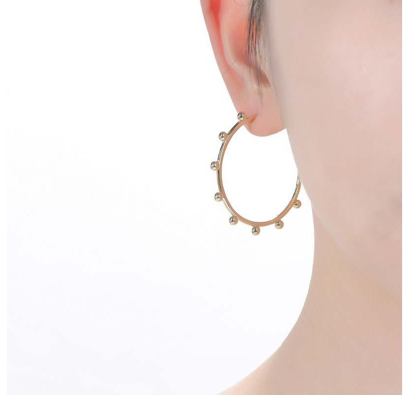 Lab Created 14K Gold Plated Open Hoop Earrings