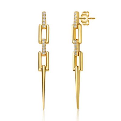 Rozzato Lab Created 14K Gold Plated Cubic Zirconia Drop Earrings