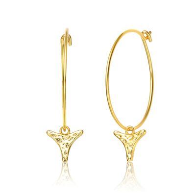 Rozzato Lab Created 14K Gold Plated with Clear Cubic Zirconia Hoop Earrings