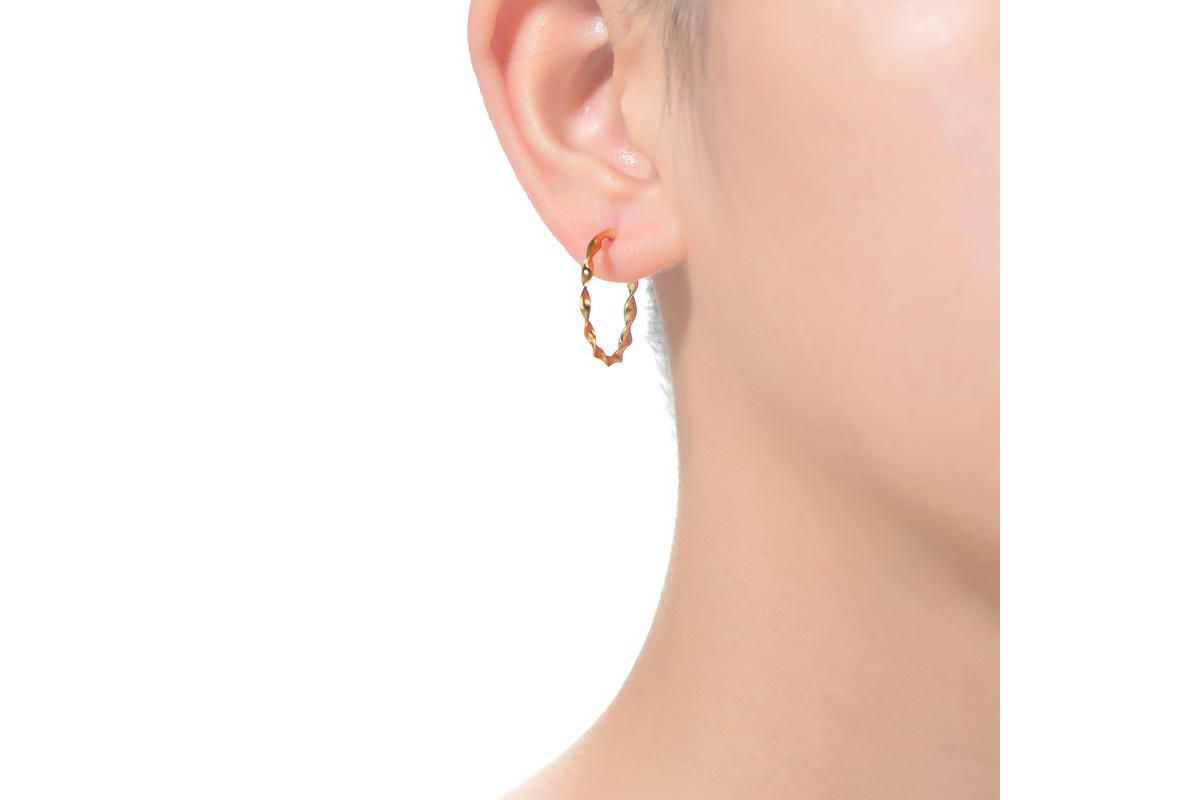 Lab Created 14K Gold Plated Open Hoop Earrings
