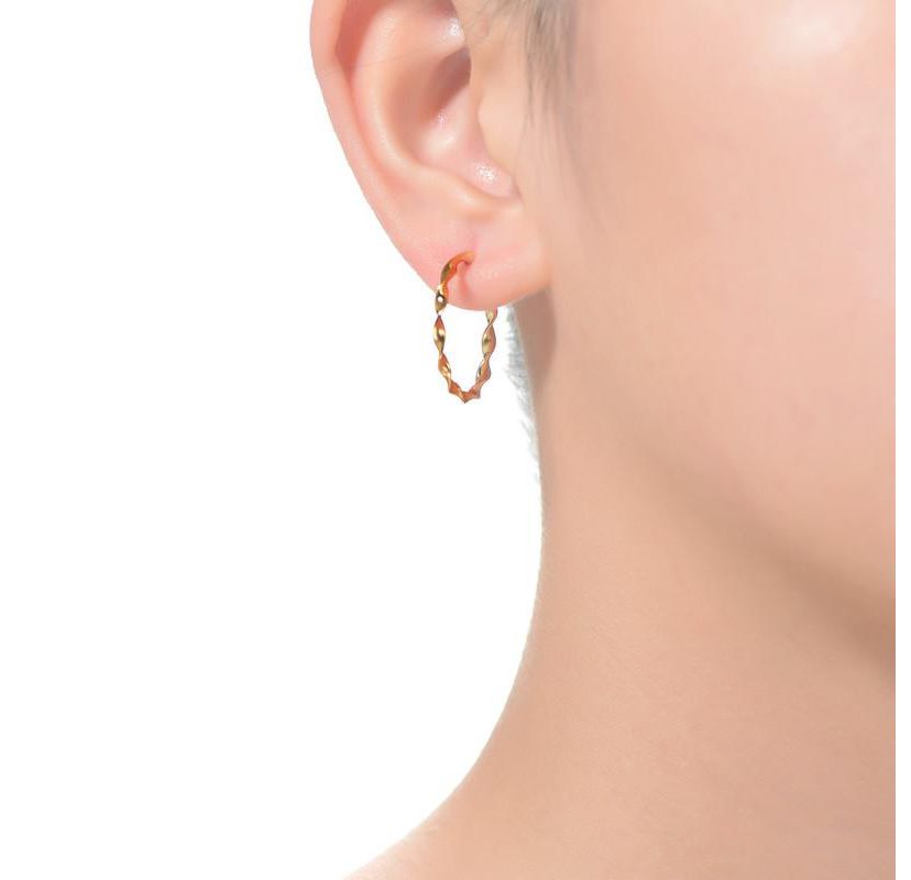 Lab Created 14K Gold Plated Open Hoop Earrings