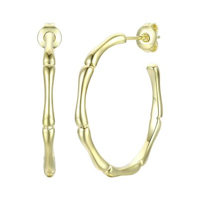 Rozzato Lab Created 14K Gold Plated Open Hoop Earrings