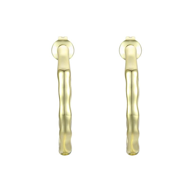 Lab Created Stylish 14K Gold Plated Open Hoop Earrings