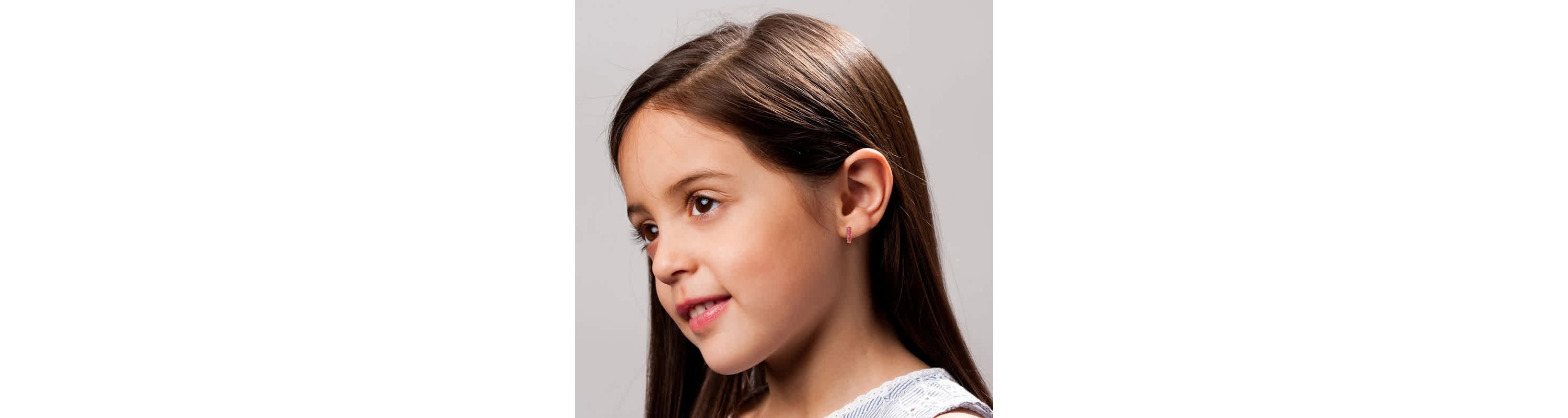 Lab Created 14K Gold Plated with Magenta-Red Enamel Inlay Bubble Hoop Earrings for Kids