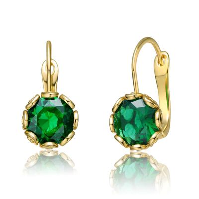 Rozzato Lab Created Modern Cubic Zirconia Solitaire Shimmering Drop Earrings
