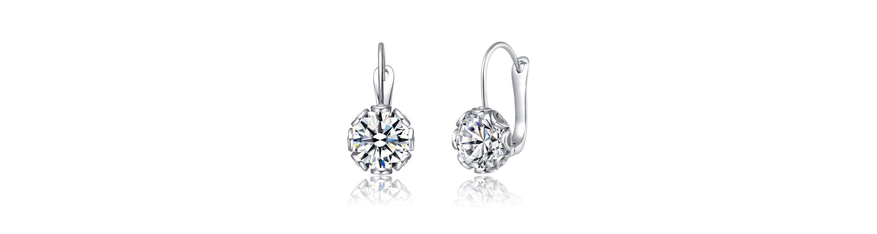 Lab Created Modern Cubic Zirconia Solitaire Shimmering Drop Earrings