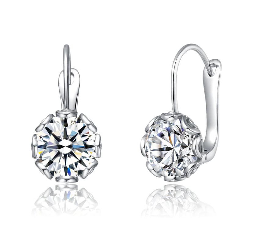 Lab Created Modern Cubic Zirconia Solitaire Shimmering Drop Earrings