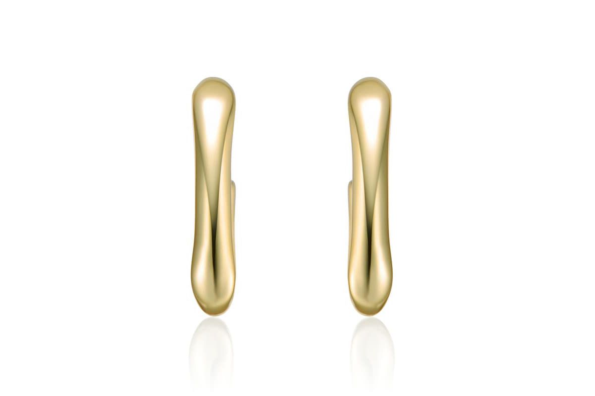Lab Created 14K Gold Plated G-Shaped Hoop Earrings