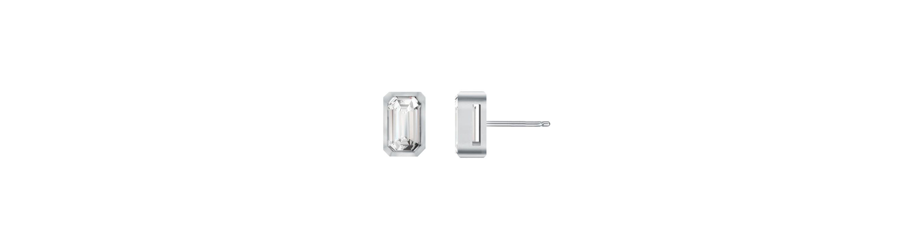 Lab Created Intersting Designs Baguette Stud Earrings
