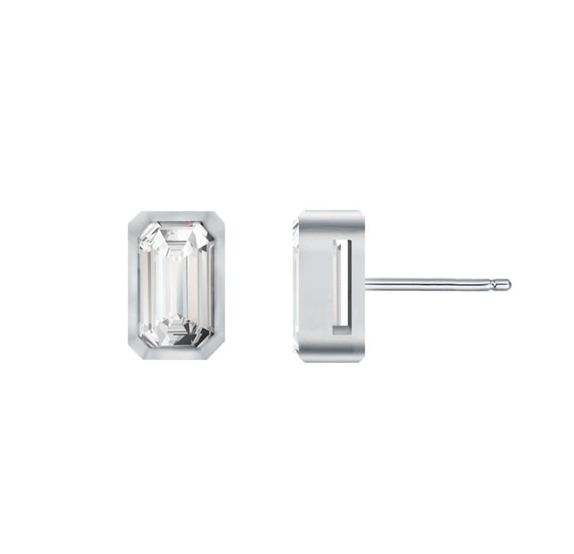 Lab Created Intersting Designs Baguette Stud Earrings