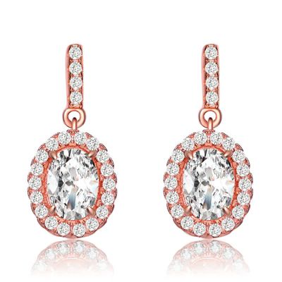 Rozzato Lab Created 18k Rose Gold Plated with Colored Cubic Zirconia Dangle Earrings