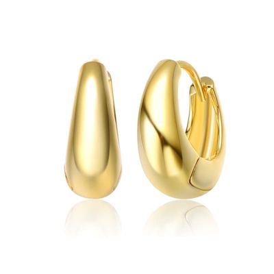 Rozzato Lab Created Sterling Silver 14K Gold Plated Mini Huggie Earrings