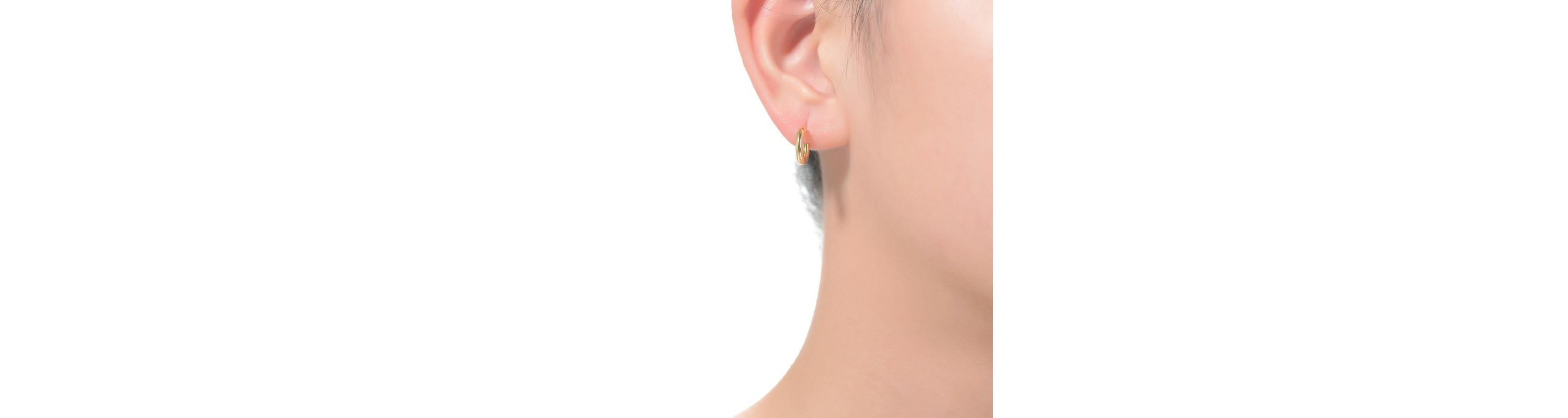 Lab Created Sterling Silver 14K Gold Plated Small Open Hoop Post Earrings