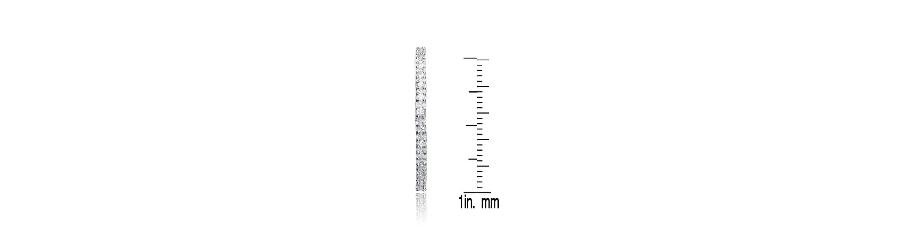 Lab Created Sterling Silver White Gold Plated with Clear Cubic Zirconia Hoop Earrings