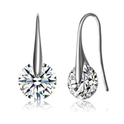 Rozzato Lab Created Sterling Silver Cubic Zirconia Stylish Party Earrings