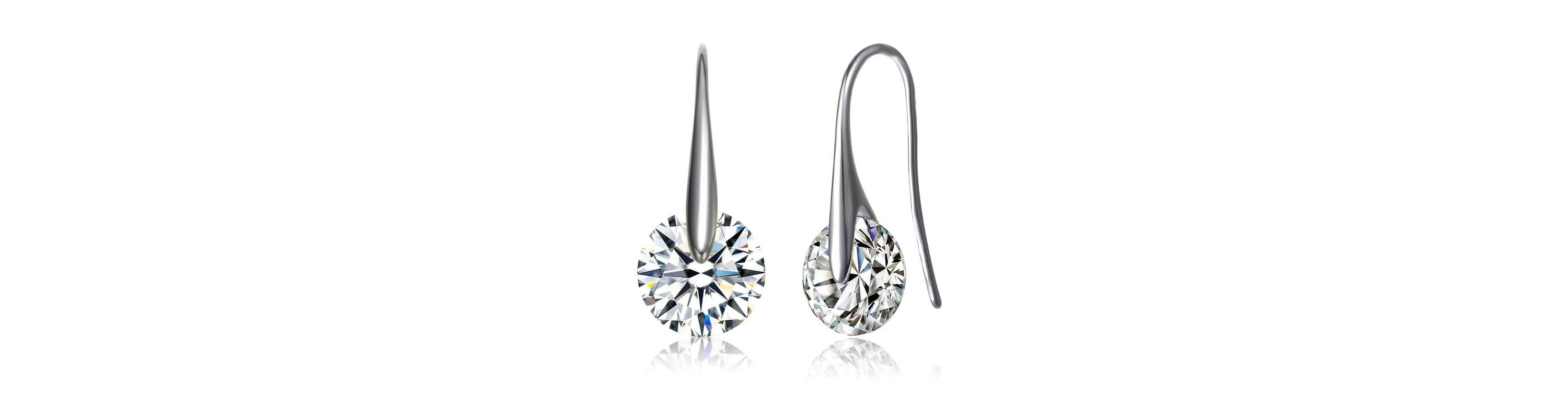 Lab Created Sterling Silver Cubic Zirconia Stylish Party Earrings