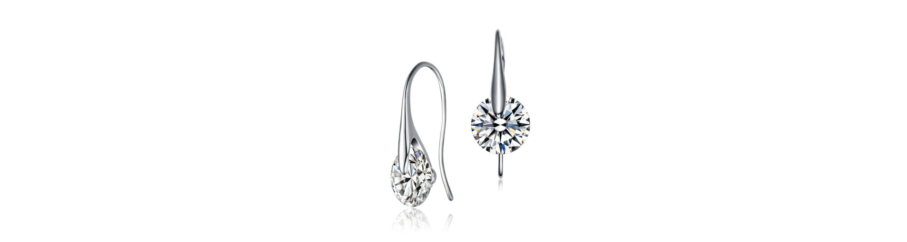 Lab Created Sterling Silver Cubic Zirconia Stylish Party Earrings