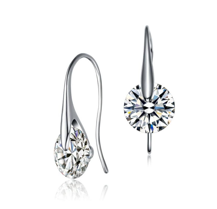 Lab Created Sterling Silver Cubic Zirconia Stylish Party Earrings