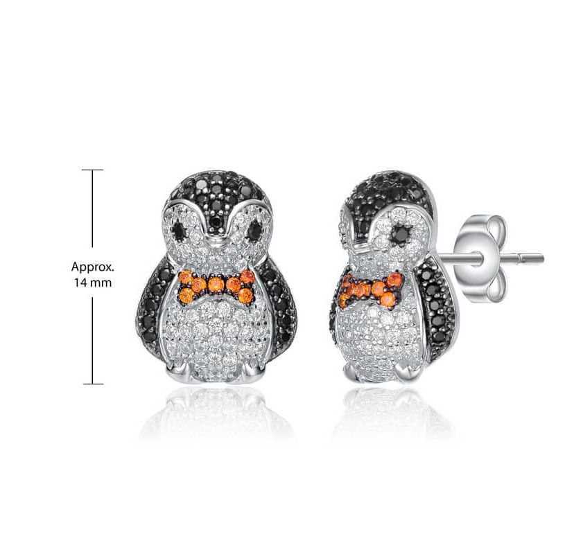 Lab Created Sterling Silver White Gold Plated with Multi Colored Cubic Zirconia Stud Earrings