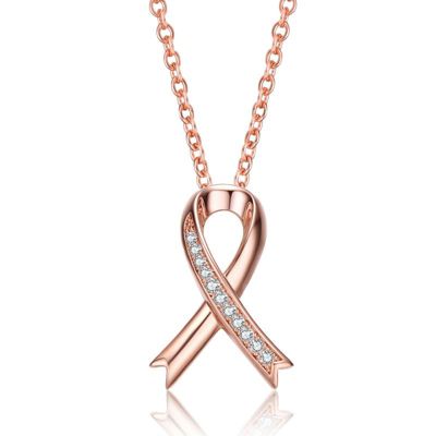 Rozzato Lab Created Teens/Young Adults 18K Rose Gold Plated with Clear Cubic Zirconia Infinity Pendant