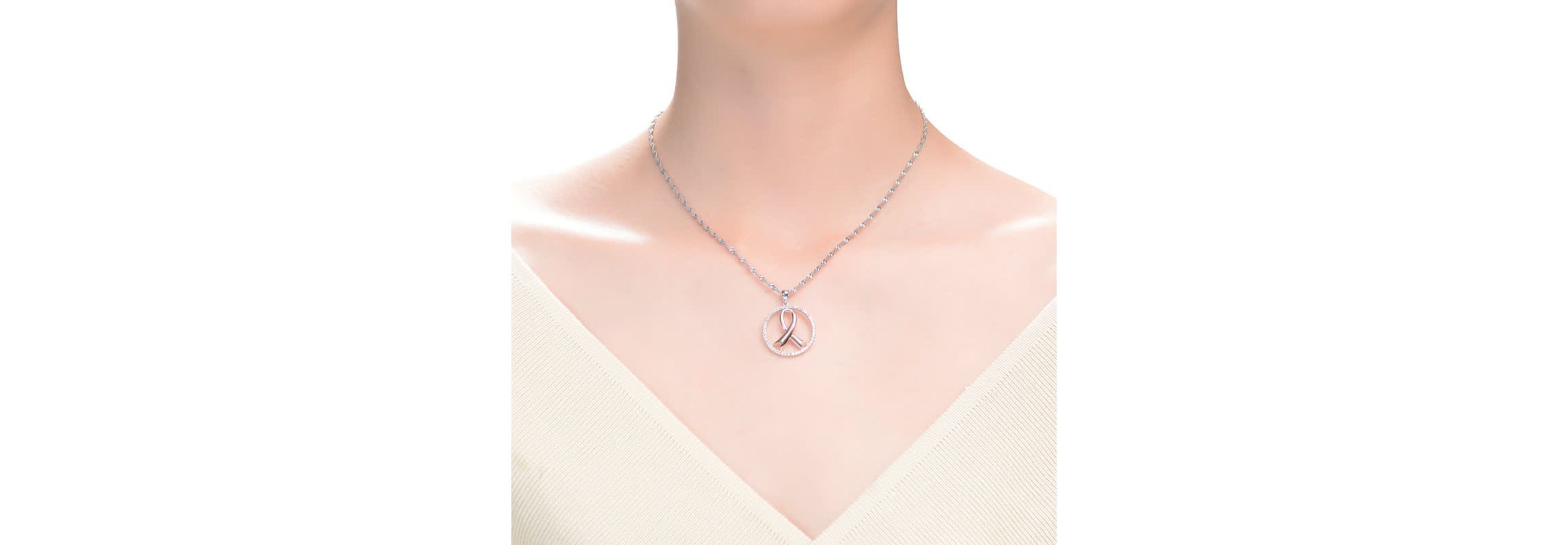Lab Created Two Tone Rose Gold and White Gold Plated Infinity in Open Circle Pendant