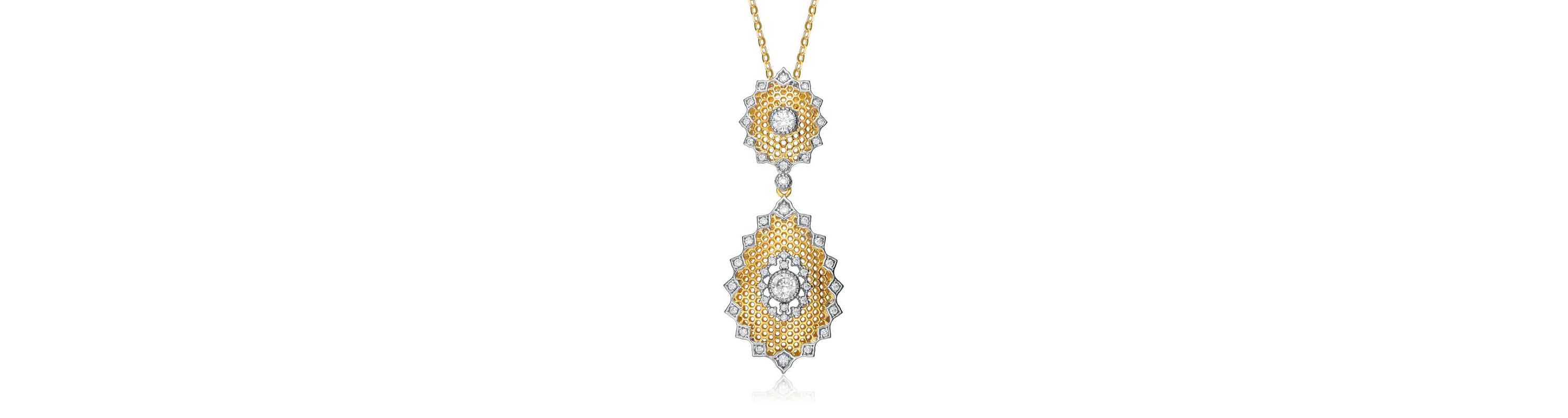 Lab Created Two-Tone with Clear Cubic Zirconia Star Pendant Necklace