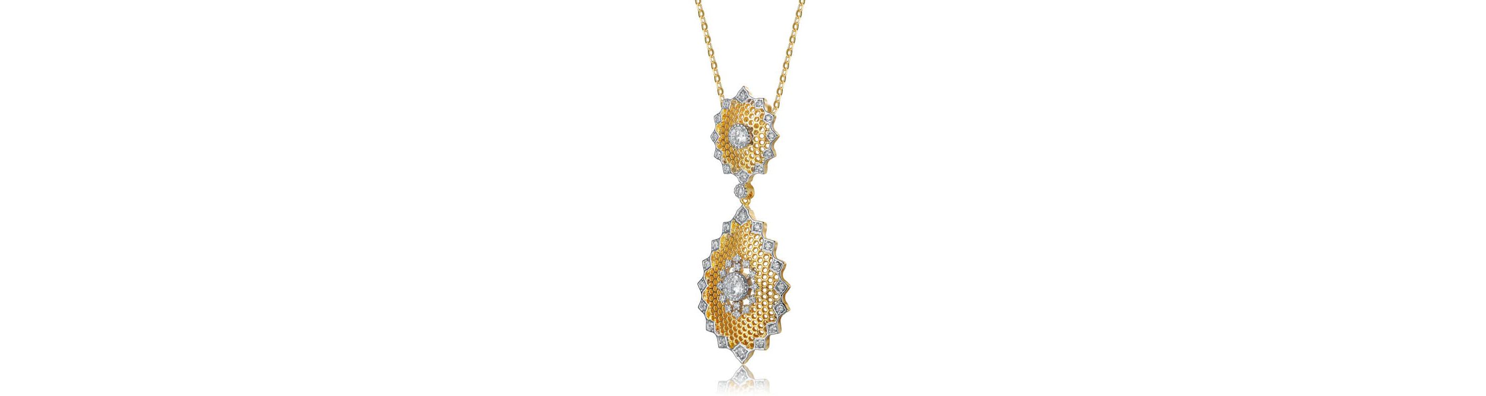 Lab Created Two-Tone with Clear Cubic Zirconia Star Pendant Necklace