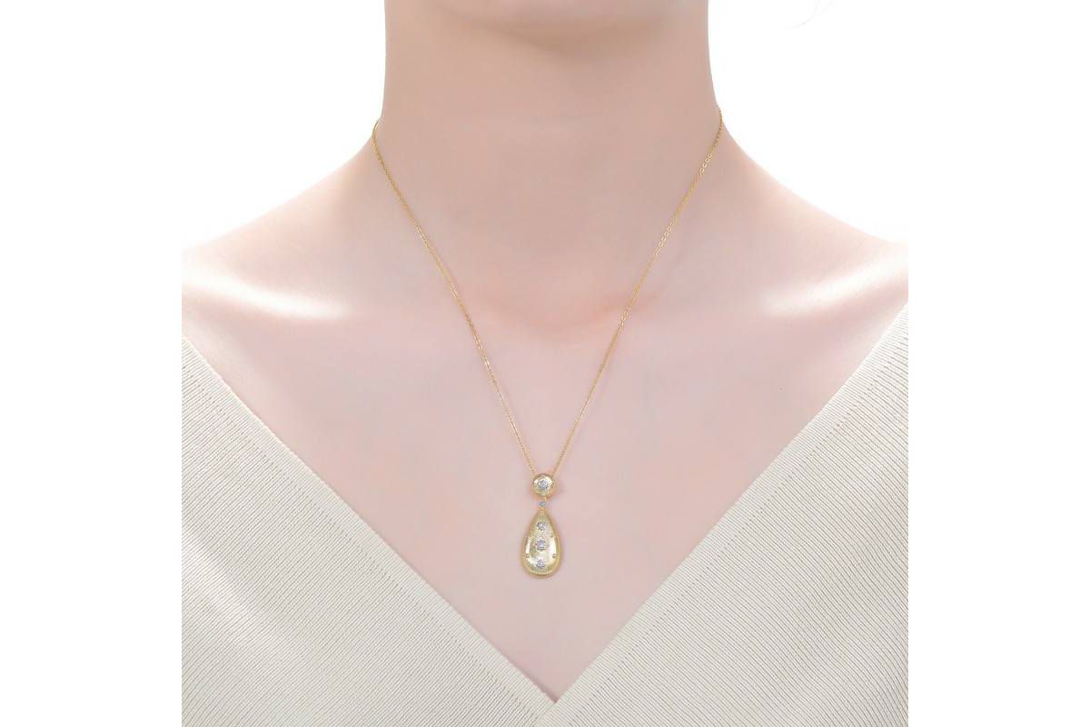 Lab Created Two-Tone with Clear Cubic Zirconia Pendant Necklace