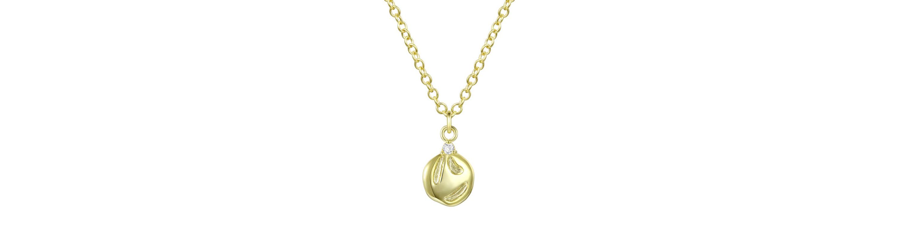 Lab Created 14K Gold Plated with Clear Cubic Zirconia Assymetrical Pendant Necklace