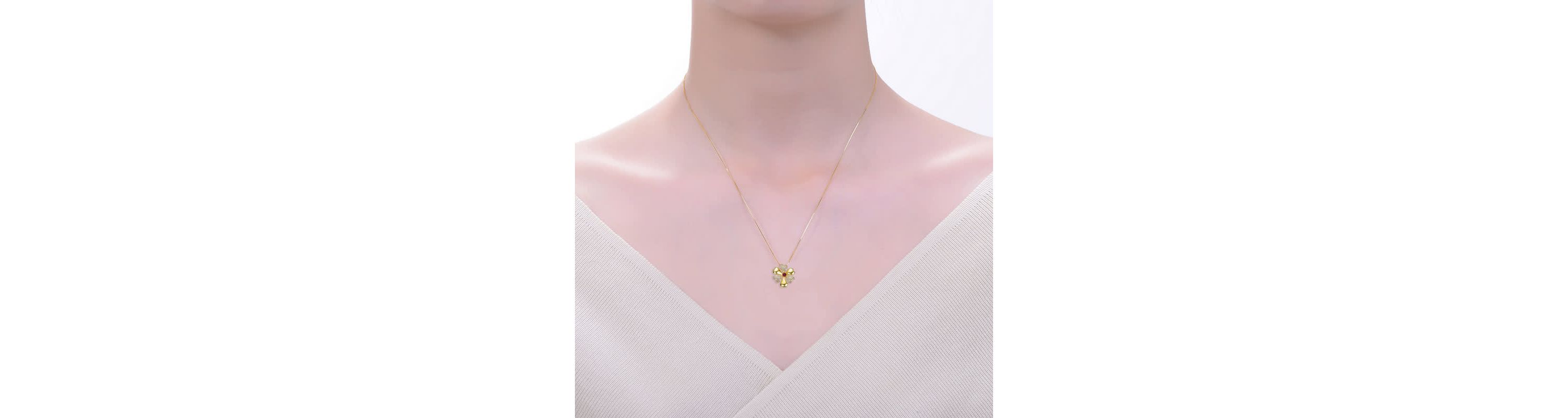 Lab Created 14K Gold Plated with Ruby Red Cubic Zirconia Pave Flower Pendant Necklace
