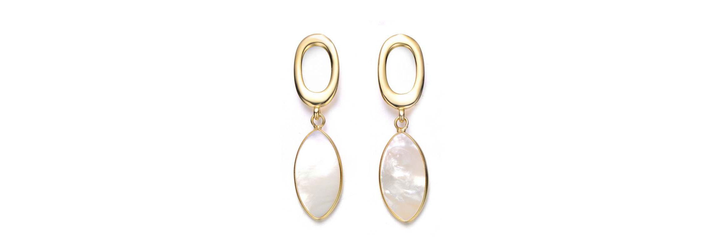 Lab Created Sterling Silver 14K Gold Plated with White Pearl Drop Earrings