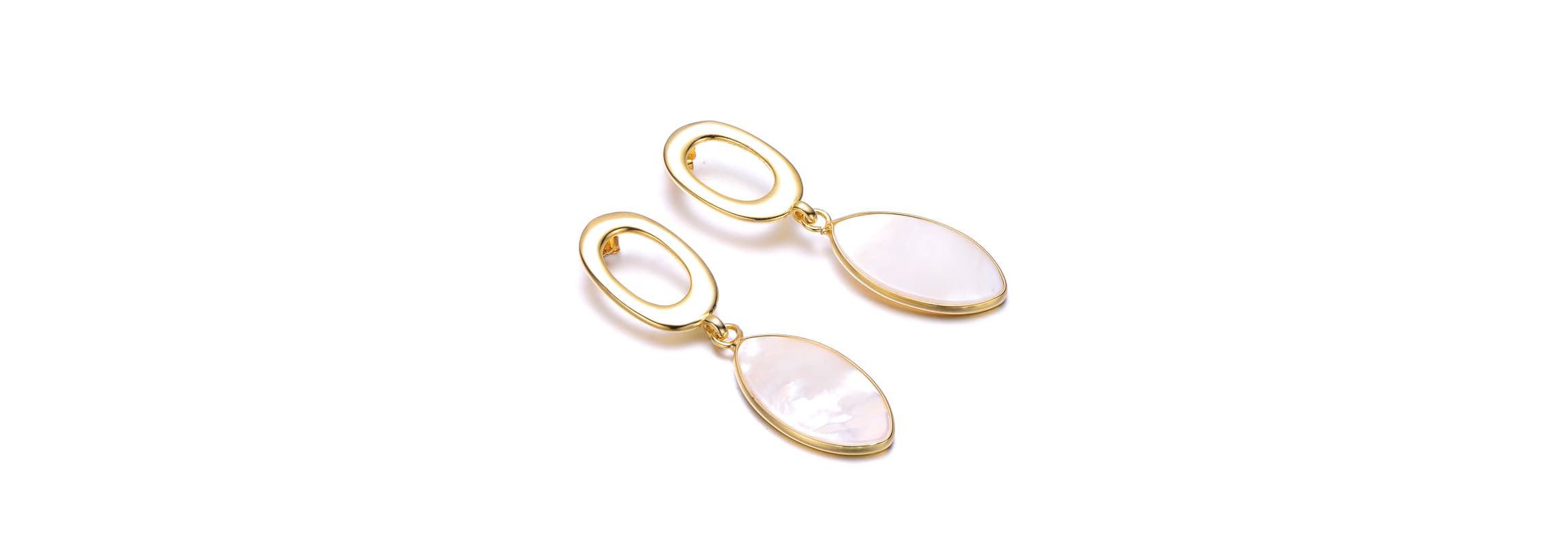 Lab Created Sterling Silver 14K Gold Plated with White Pearl Drop Earrings