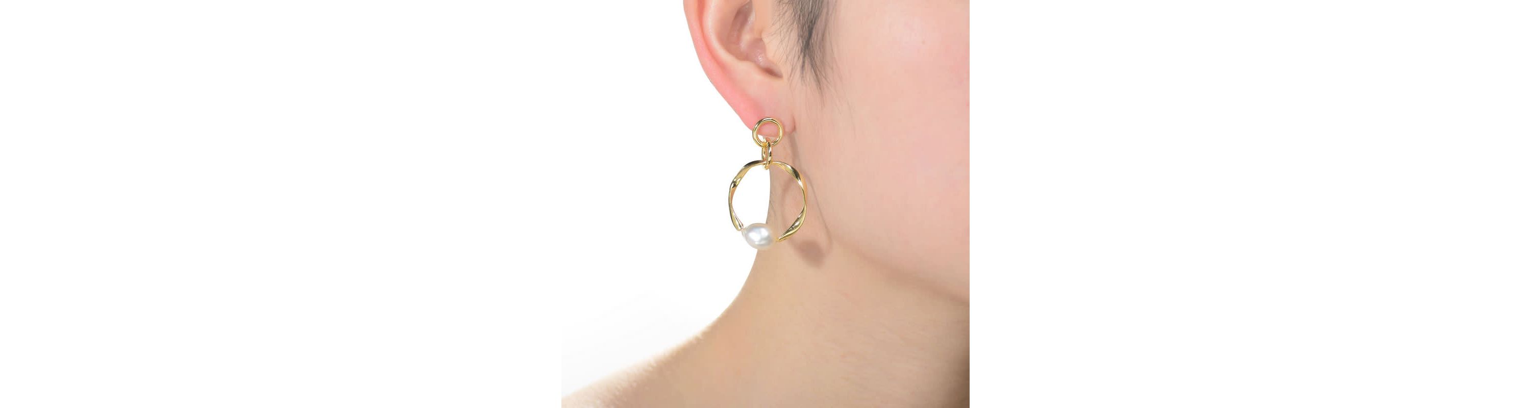 Lab Created Sterling Silver 14K Gold Plating with White Genuine Freshwater Pearl Round Dangling Earrings