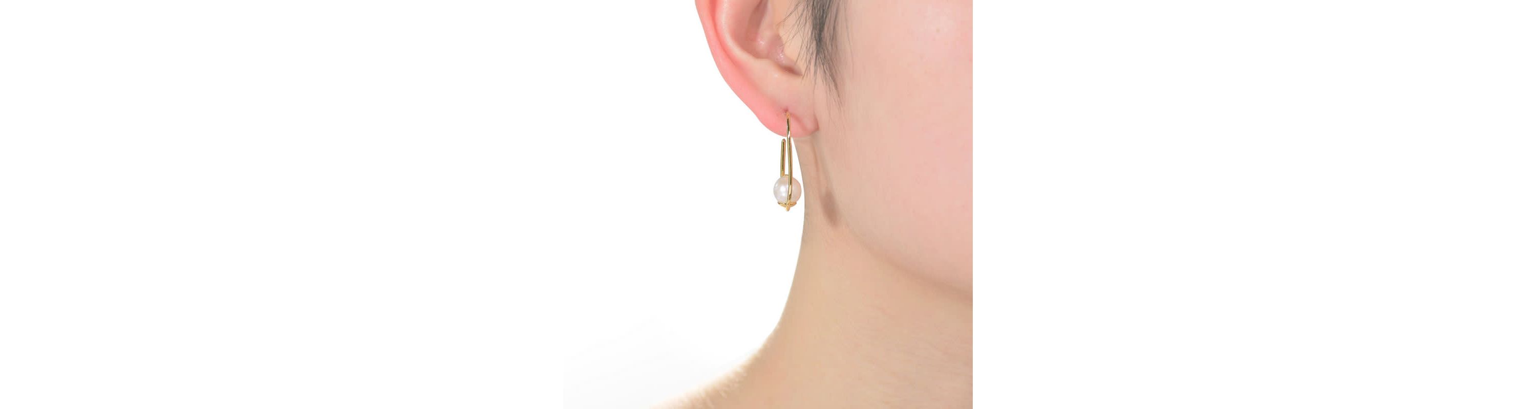 Lab Created Sterling Silver 14K Gold Plating with White Genuine Freshwater Pearl Square Hoop Earrings