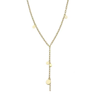 Rozzato Lab Created 14K Gold Plated "Y" Paperclip Necklace