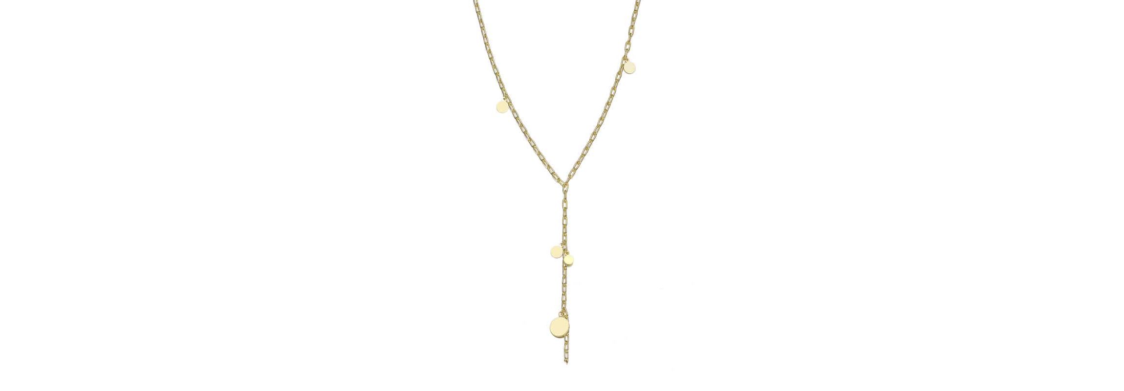 Lab Created 14K Gold Plated "Y" Paperclip Necklace