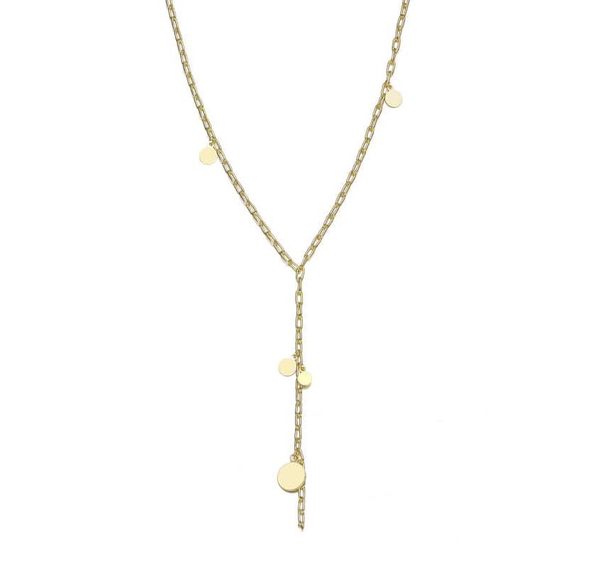 Lab Created 14K Gold Plated "Y" Paperclip Necklace