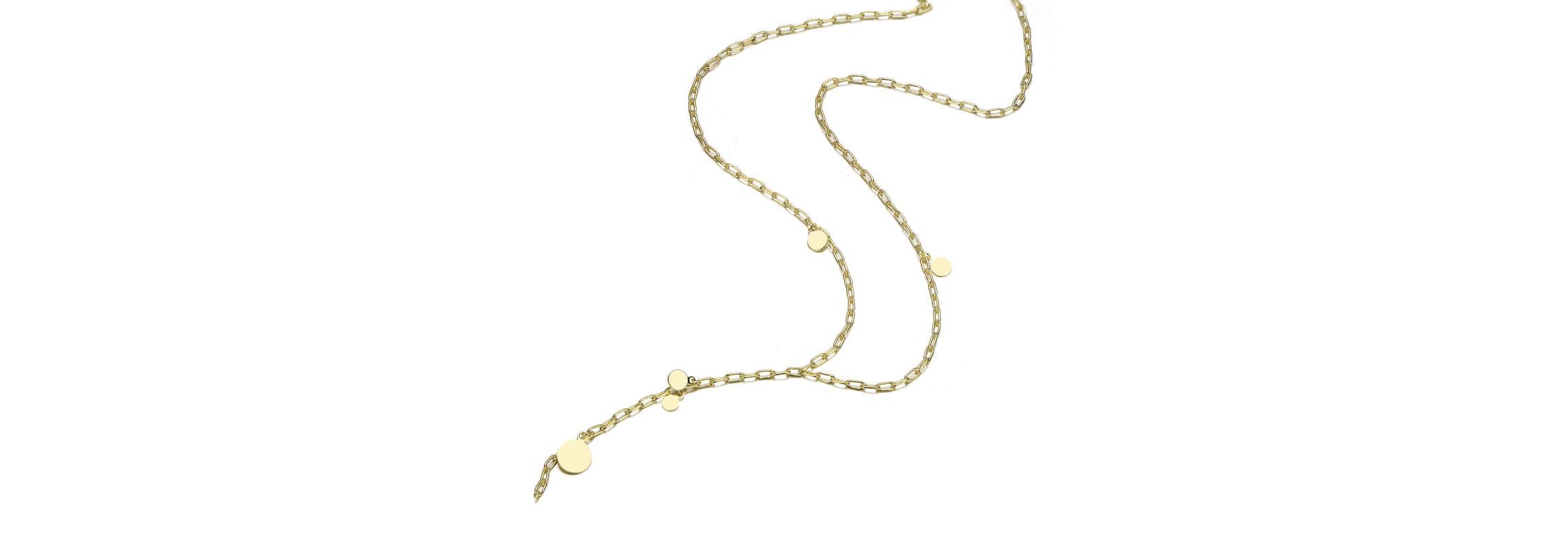 Lab Created 14K Gold Plated "Y" Paperclip Necklace
