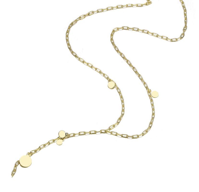 Lab Created 14K Gold Plated "Y" Paperclip Necklace